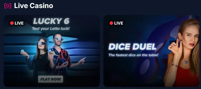 Live-казино Lukkly: Lucky 6 и Dice Duel